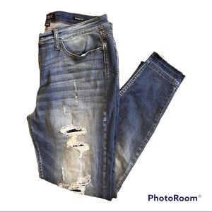Judy Blue Distressed Skinny Jeans With Raw Hem - 1X